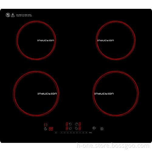 2016 kitchen appliances metal frame four zone built in DC induction hob with control panel